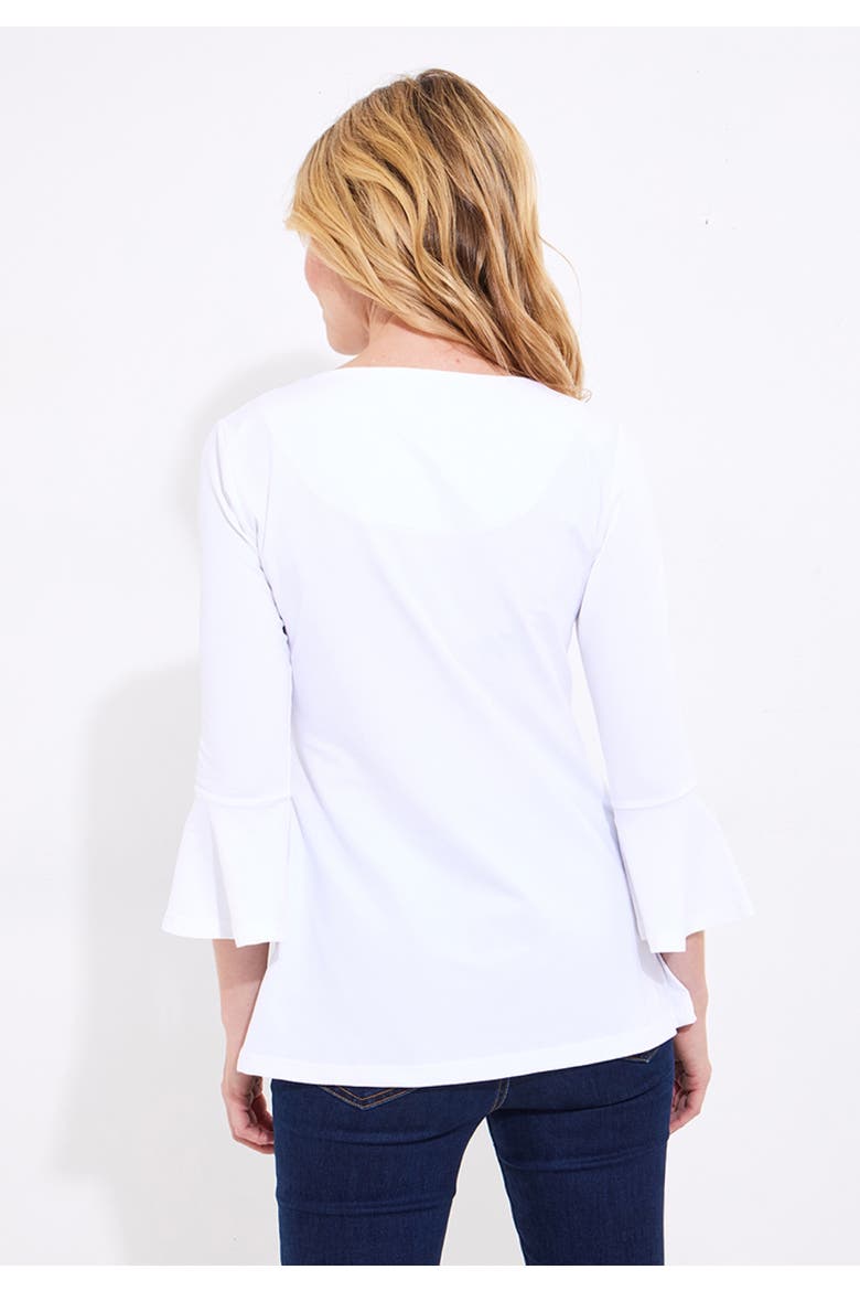 Stretch Cotton Bell Sleeve Henley, Alternate, color, OLD WHITE