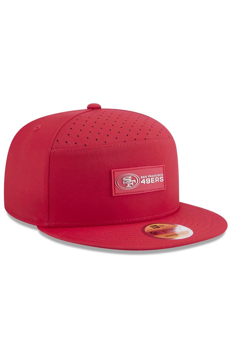 New Era Men's New Era Scarlet San Francisco 49ers 2025 Sideline  Split Panel 9FIFTY Snapback Hat, Alternate, color, 