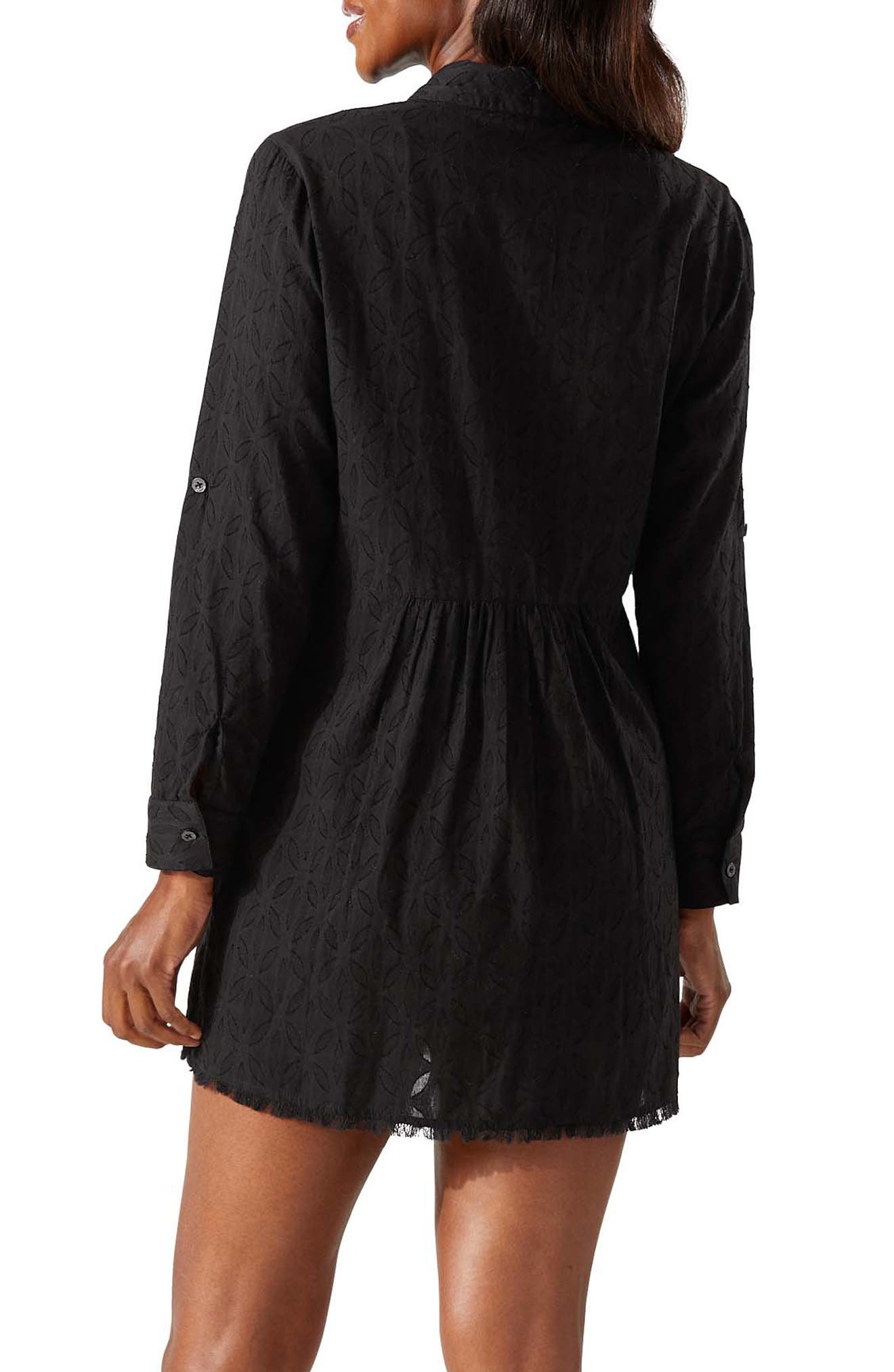 Cotton Clip Jacquard Boyfriend Cover-Up Shirt - image 2