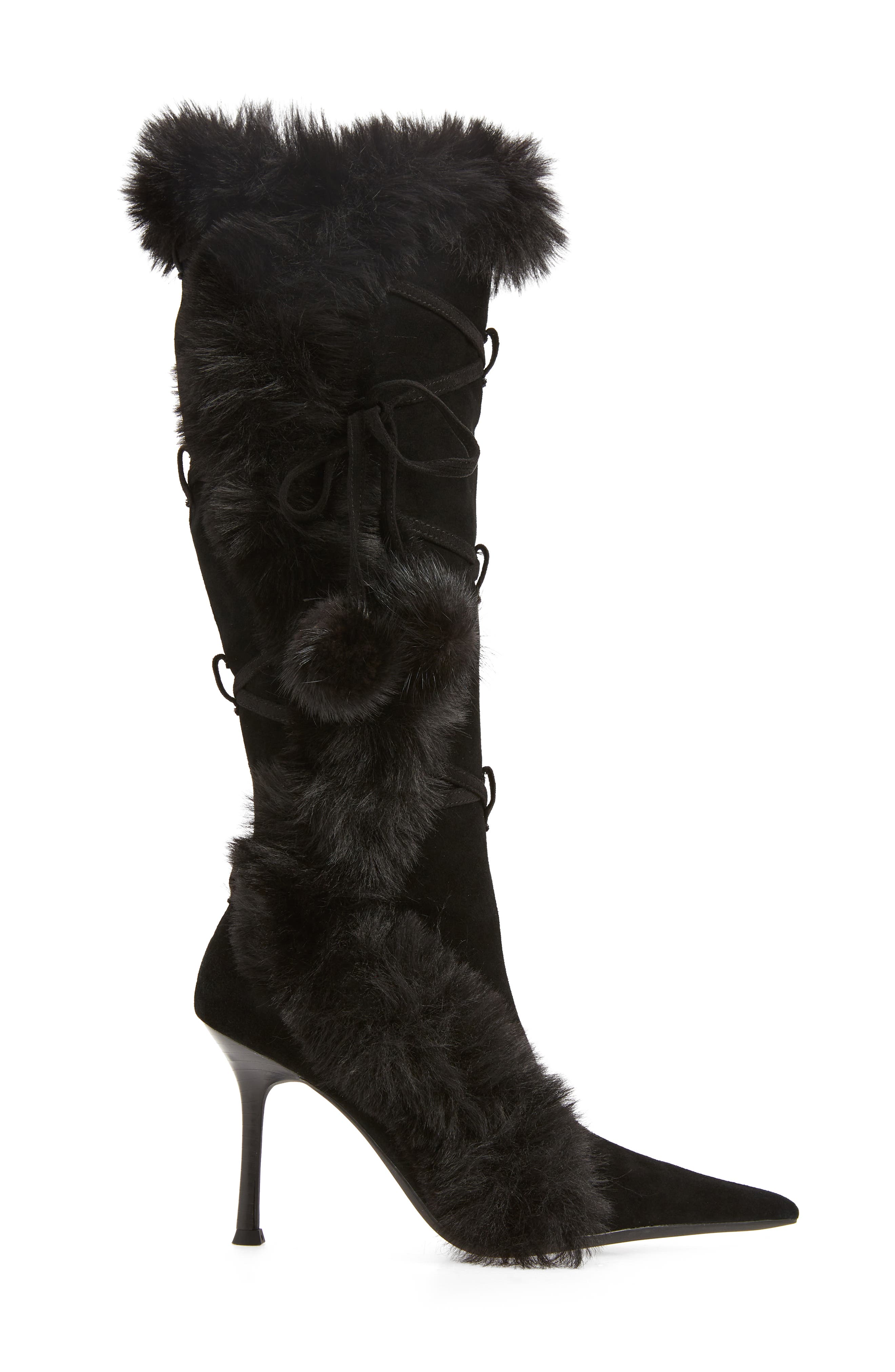 Jeffrey Campbell Fluffmeknot Pointed Toe Boot, Alternate, color, 