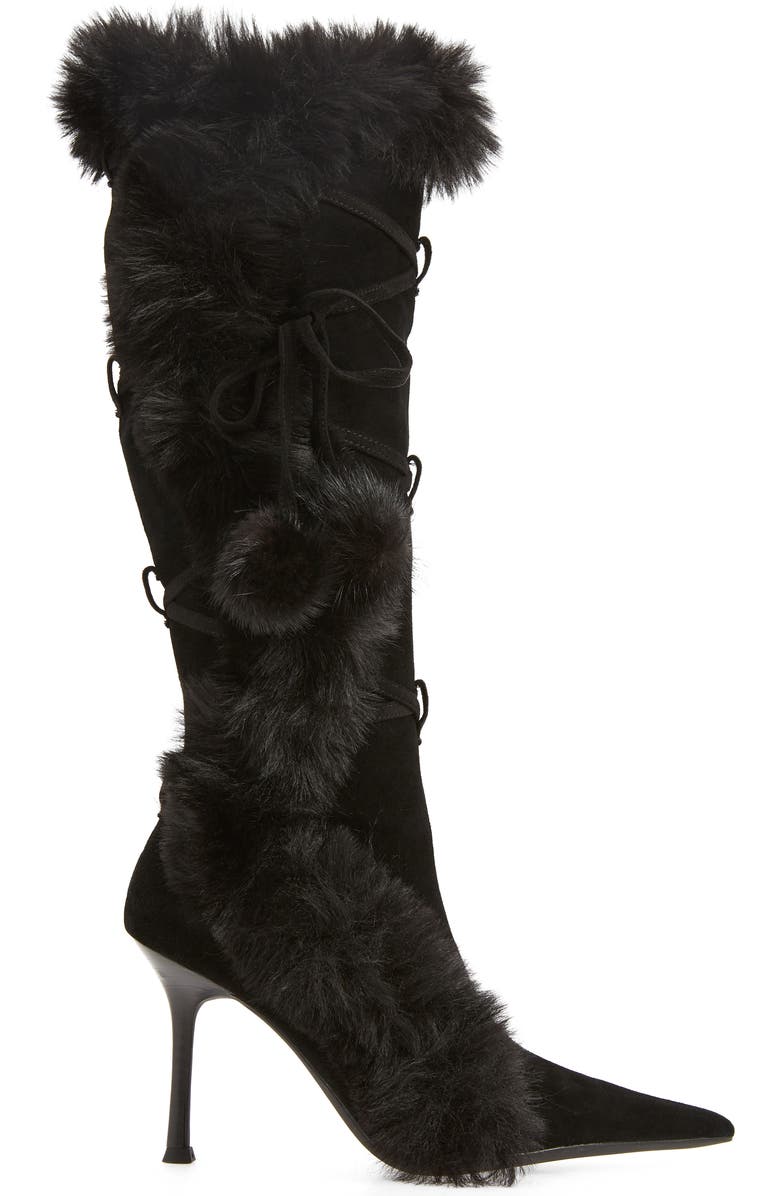 Jeffrey Campbell Fluffmeknot Pointed Toe Boot, Alternate, color,