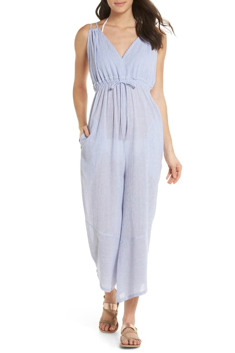 Florentina Jumpsuit Cover-Up, Main, color, BLUE/ WHITE