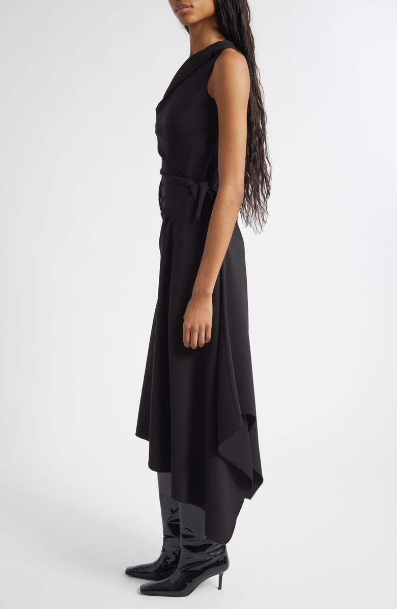 MONSE Draped Towel Dress, Alternate, color, Black