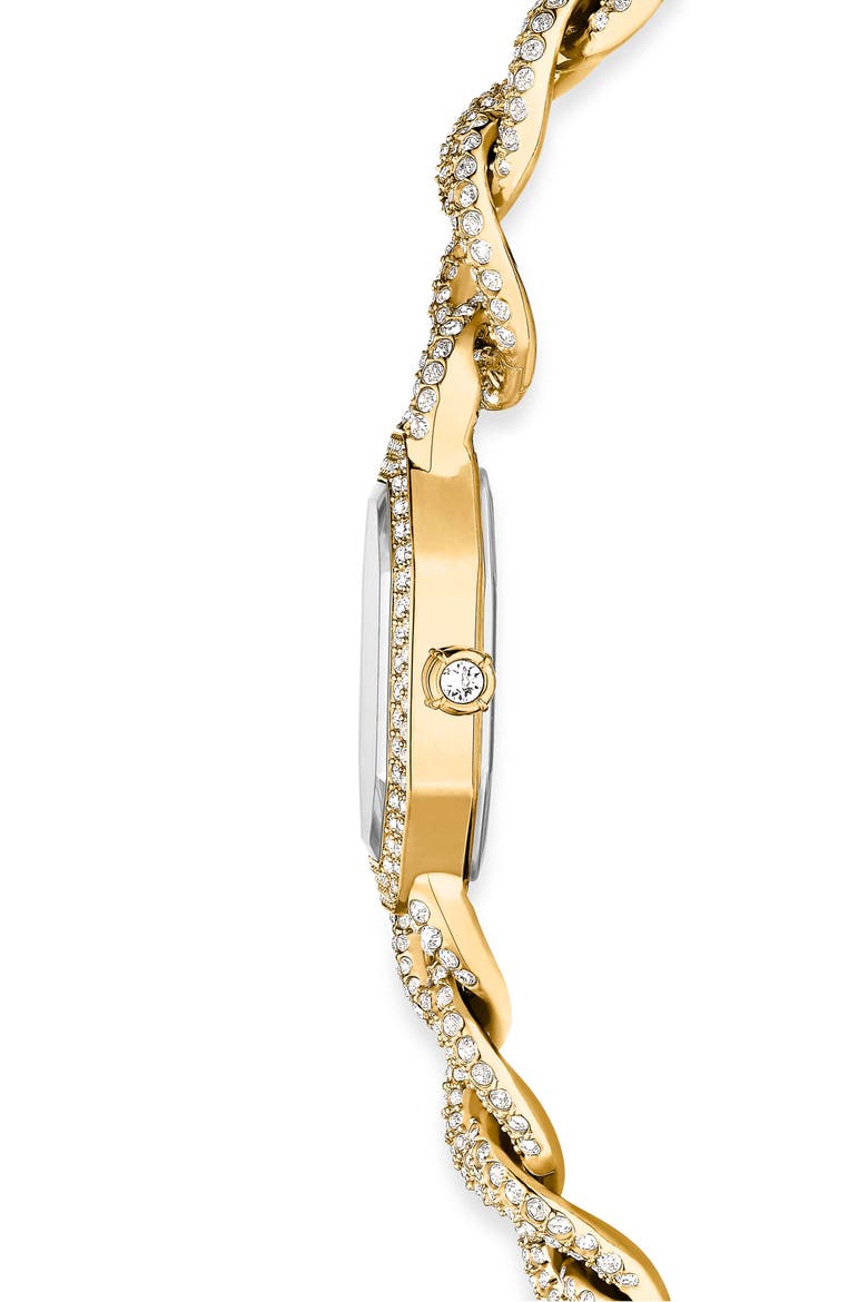 Dextera Crystal Gourmette Chain Watch, Alternate, color, GOLD TONE