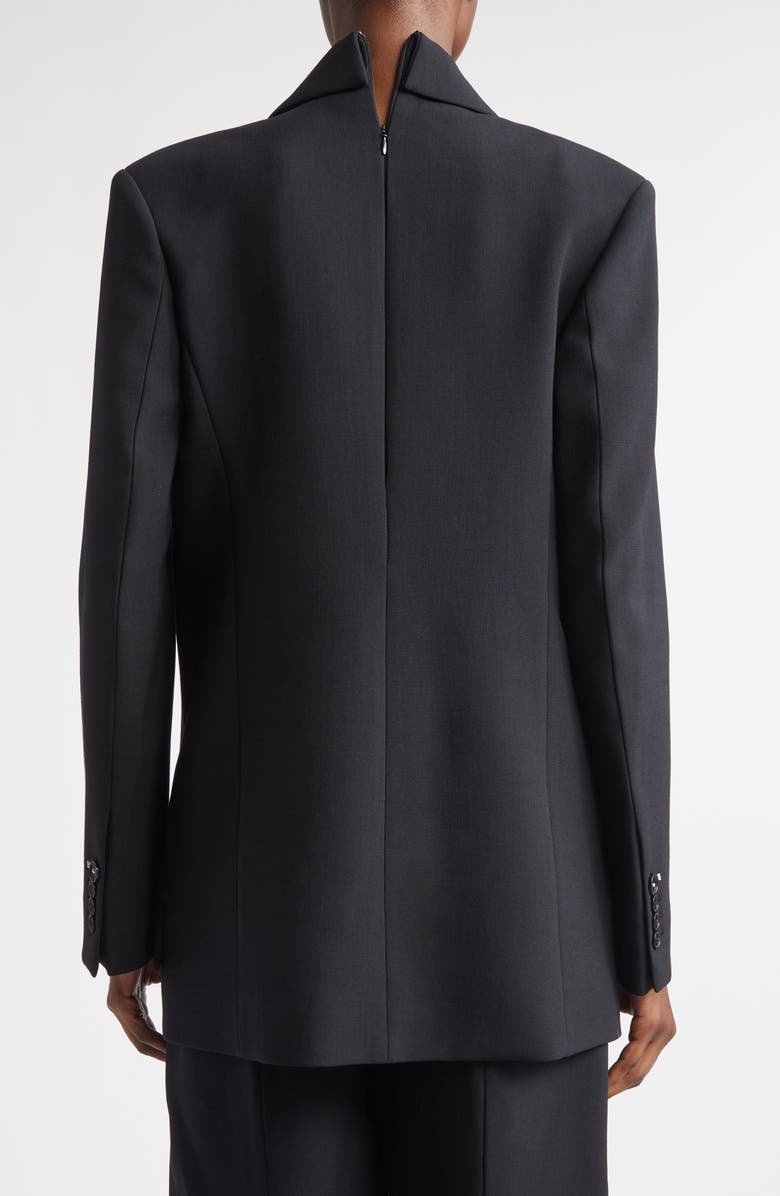 Victoria Beckham Elongated Lapel Detail Double Breasted Jacket, Alternate, color, Black