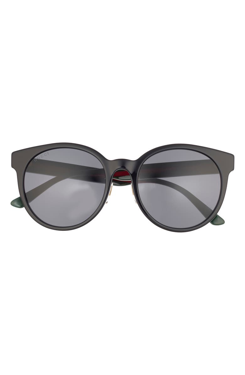 Gucci 55mm Round Sunglasses, Main, color, Black Multicolor Grey
