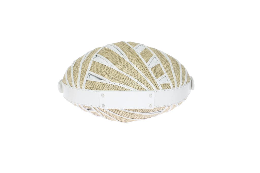 PERRIN PARIS Le Panier Handbag Raphia, Alternate, color, Raphia Beige / White