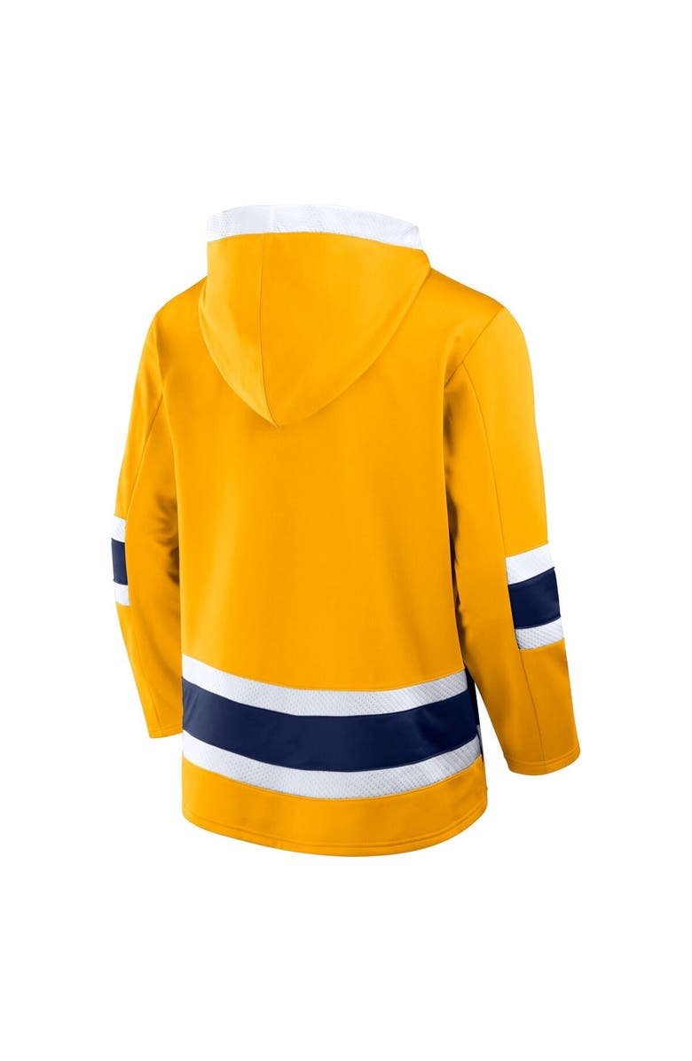 FANATICS Men's Fanatics Gold Nashville Predators Inside Line Fleece Pullover Hoodie, Alternate, color, Gold