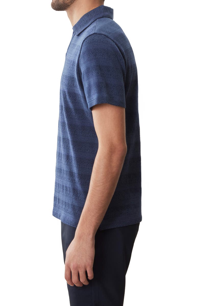 Robert Barakett Duval Stripe Johnny Collar Polo, Alternate, color, Navy