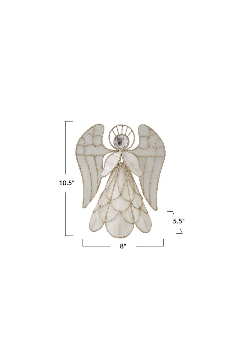 Iron Angel Tree Topper with Acrylic Crystal, Alternate, color, Multicolor