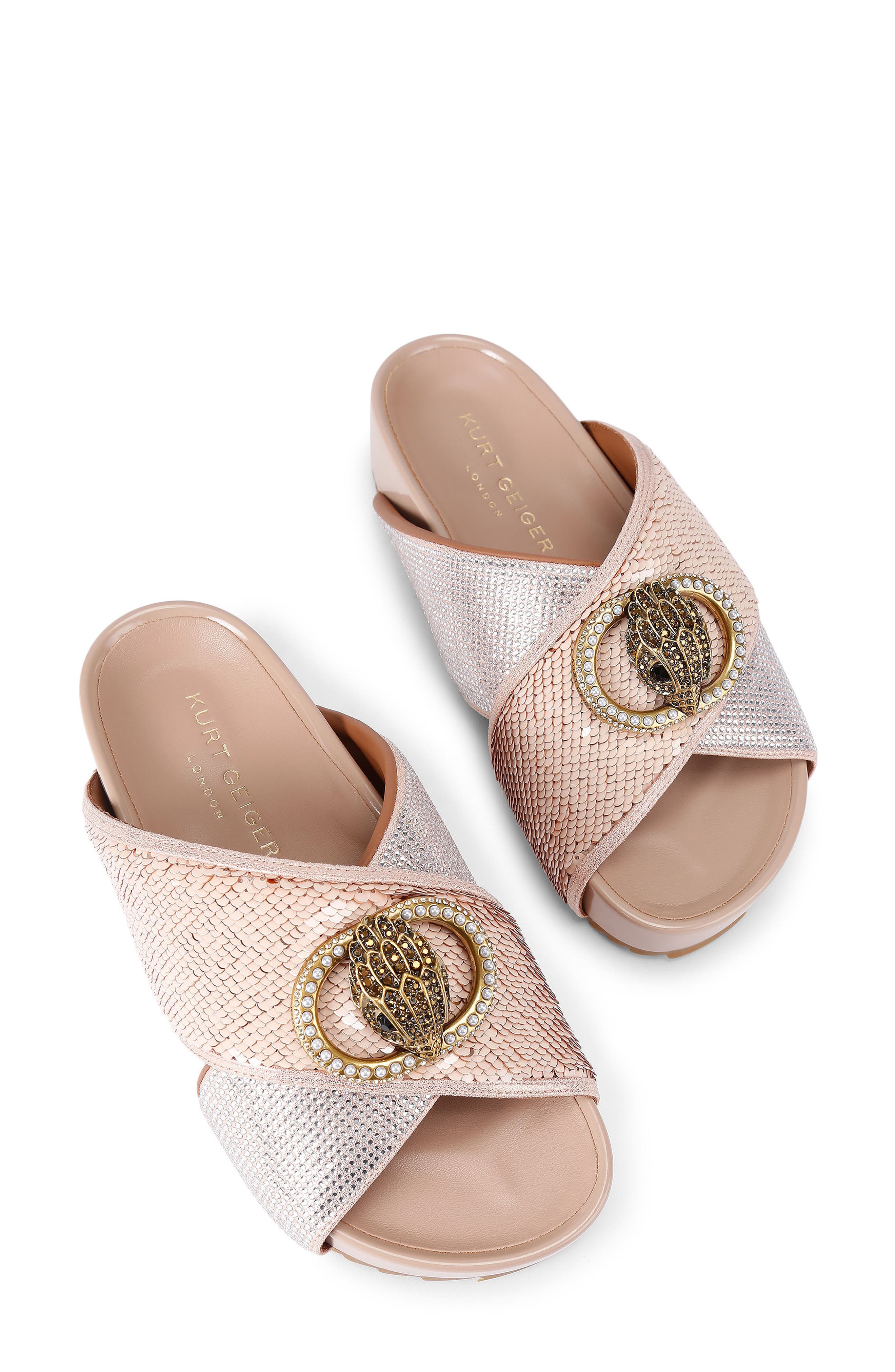 Kurt Geiger London Chelsea Crisscross Platform Slide Sandal, Alternate, color, Light/ Pastel Pink