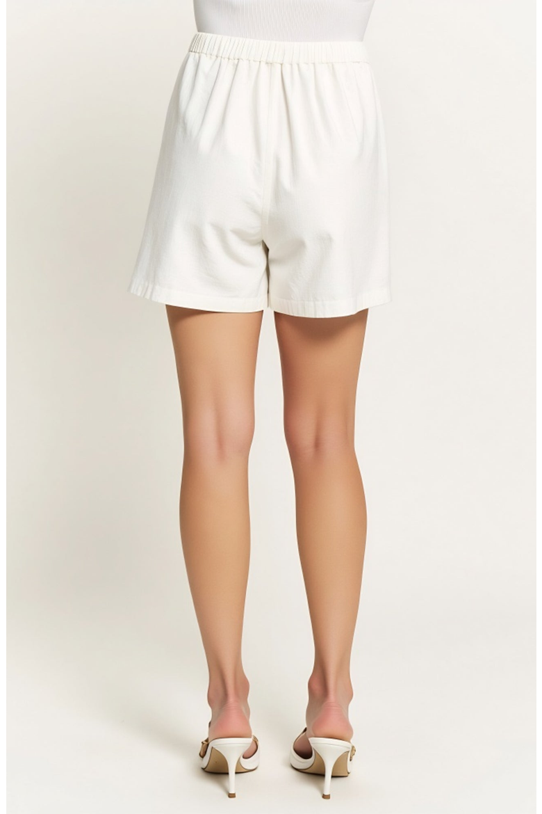 Single Button Blazer and Matching Elastic Waist Short Outfit Set, Alternate, color, White