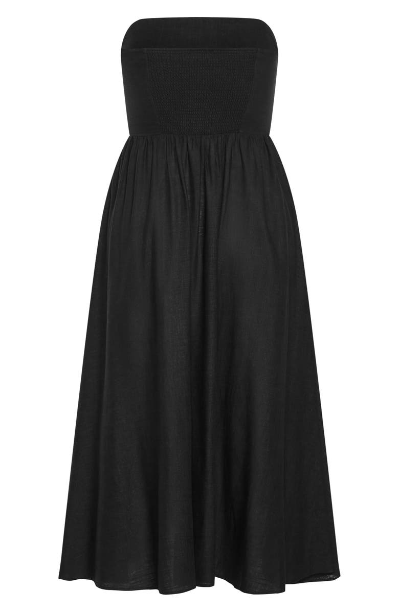 City Chic Simone Strapless Maxi Sundress, Alternate, color, Black