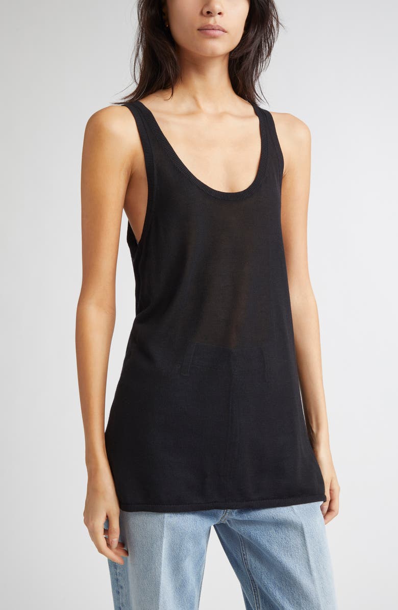TOTEME Knit Tank, Main, color, Black