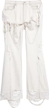 Rick Owens DRKSHDW Slivered Shredded Bootcut Jeans