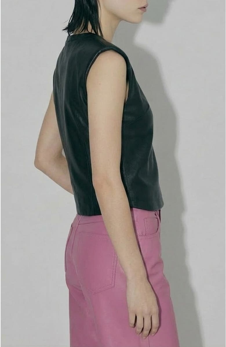 AS by DF Blaze Recycled Leather Tee, Alternate, color, Black