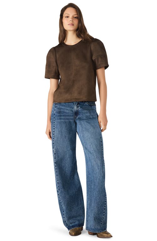 Steve Madden Faux Suede T-shirt In Brown