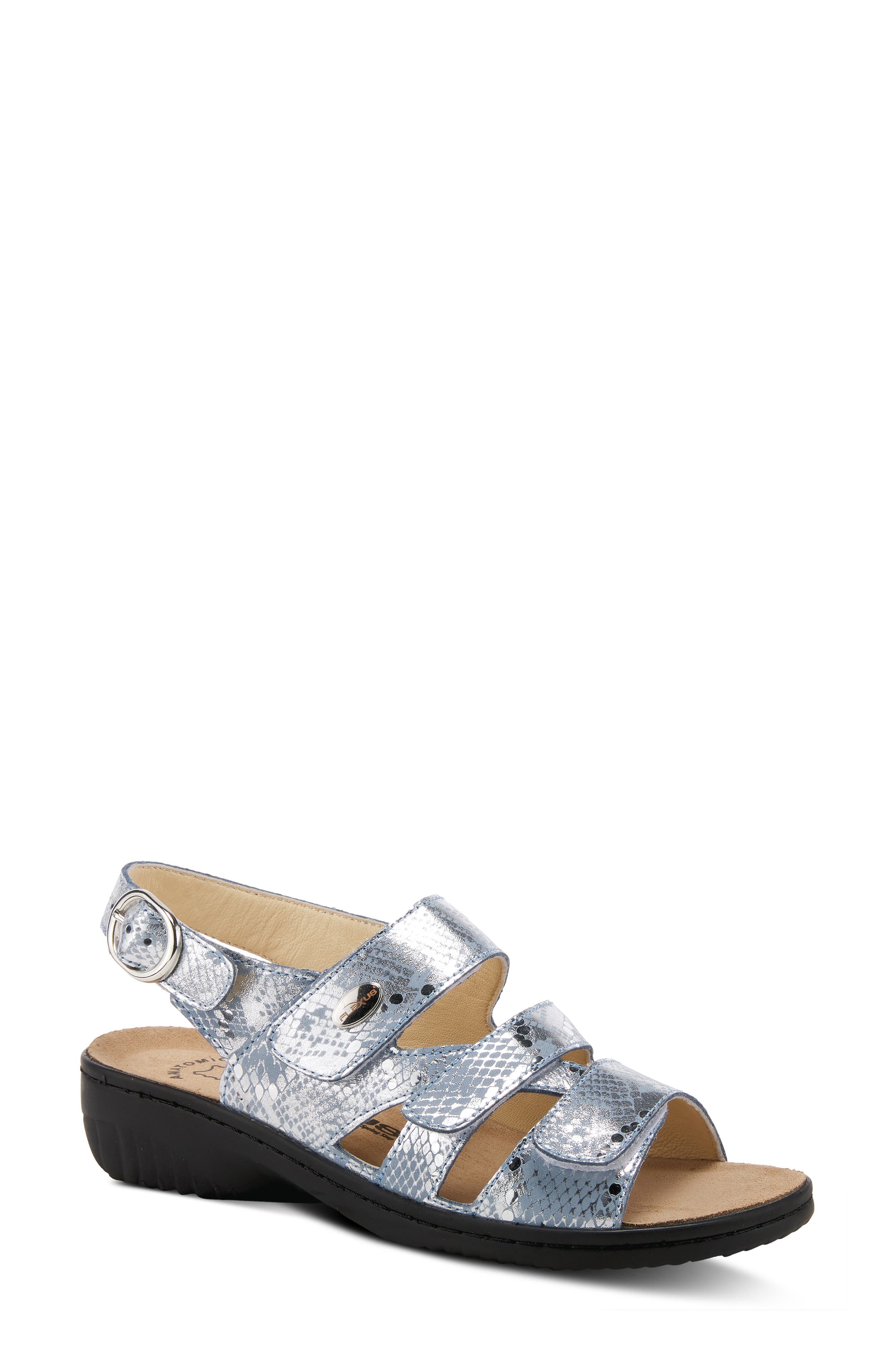 Acamar Snakeskin Print Slingback Sandal