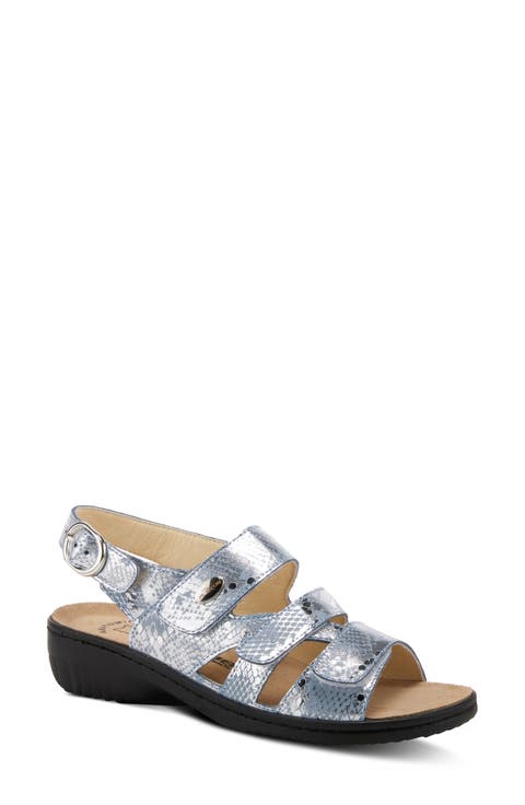 Acamar Snakeskin Print Slingback Sandal