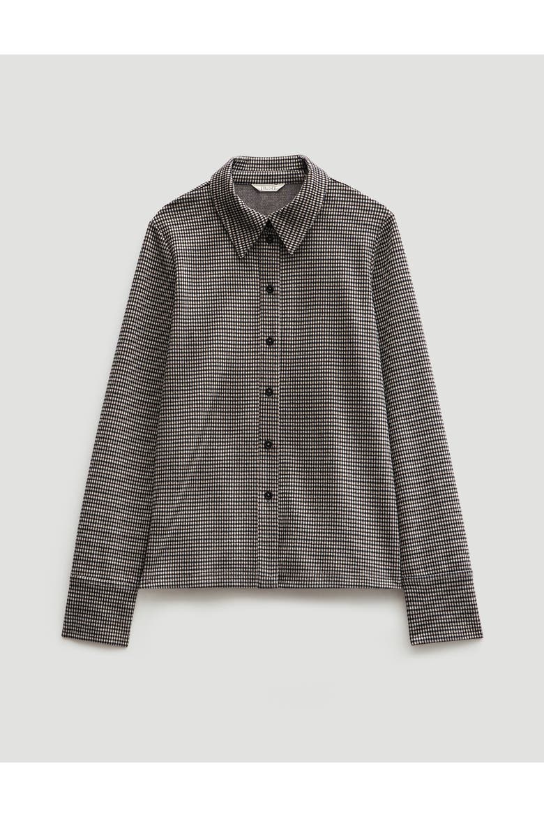 Fitted Check Jersey Shirt, Alternate, color, Brown Check