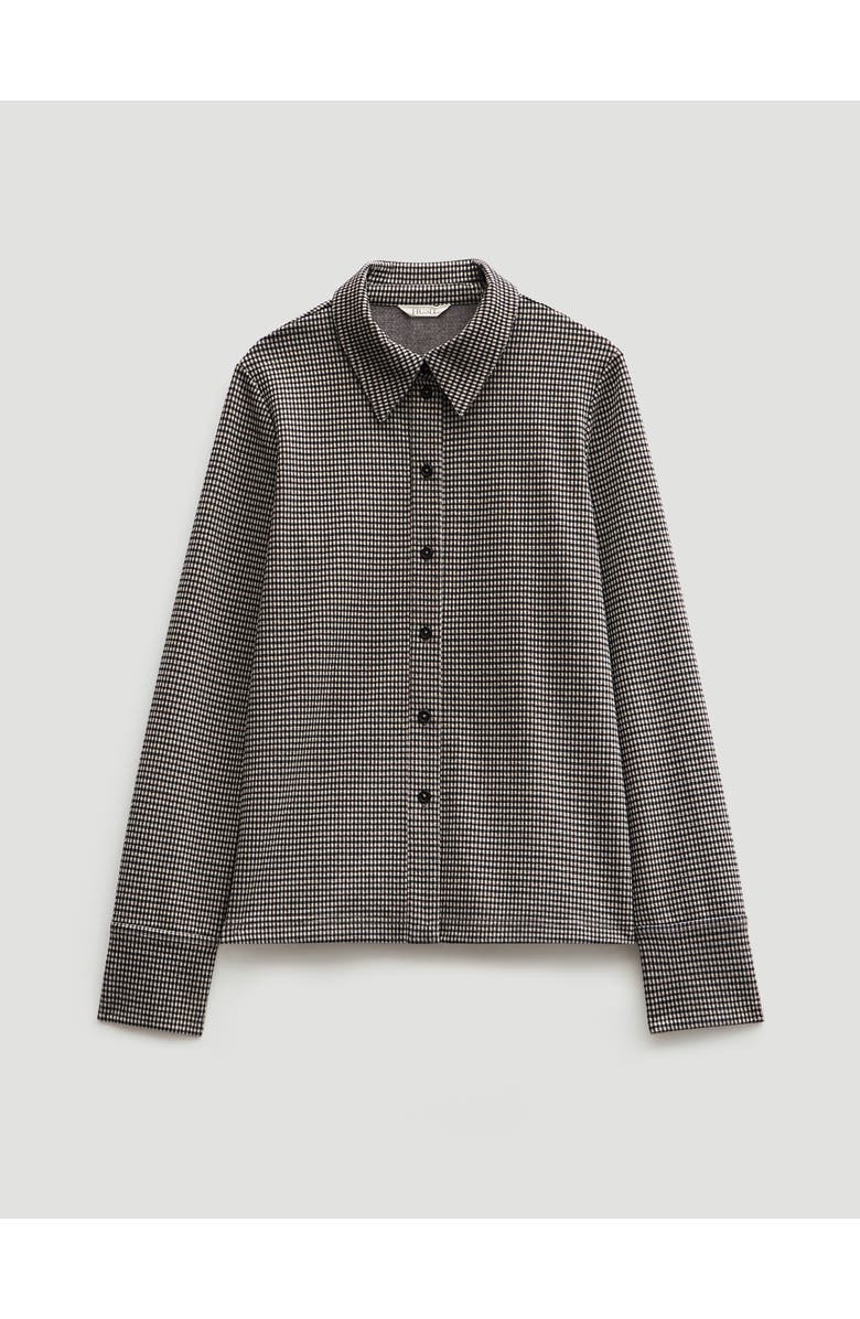 Hush Fitted Check Jersey Shirt, Alternate, color, Brown Check