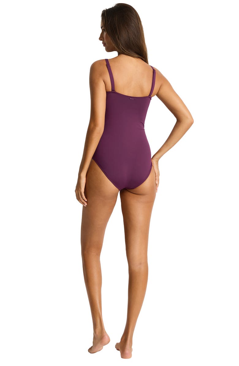 Sea Level Essentials Edit Twist One-Piece Swimsuit, Alternate, color, Claret