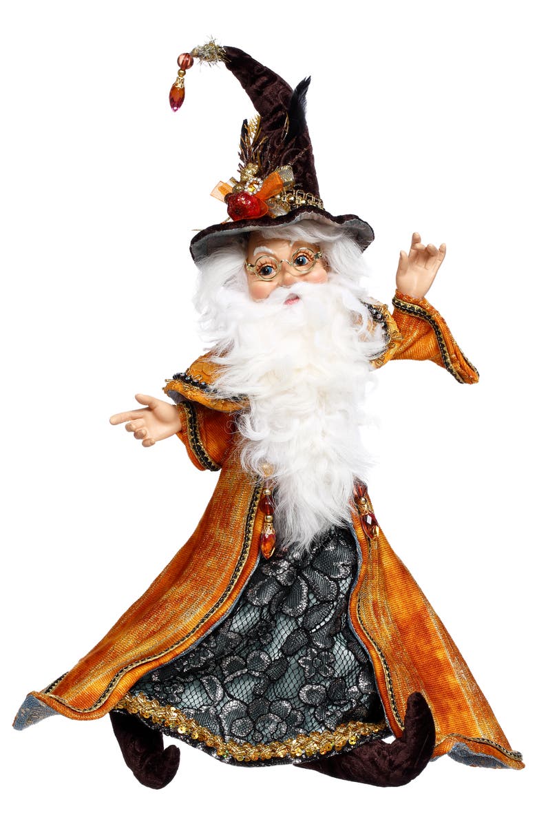 Mark Roberts North Pole Trick or Treat Wizard Elf, Small, Main, color, Orange