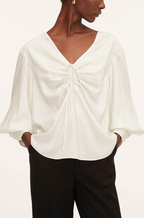 REBECCA TAYLOR REBECCA TAYLOR DRAWSTRING LONG SLEEVE BLOUSE