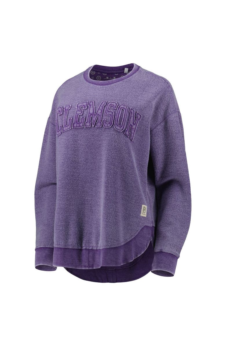 PRESSBOX Women's Pressbox Purple Clemson Tigers Ponchoville Pullover Sweatshirt, Alternate, color, 