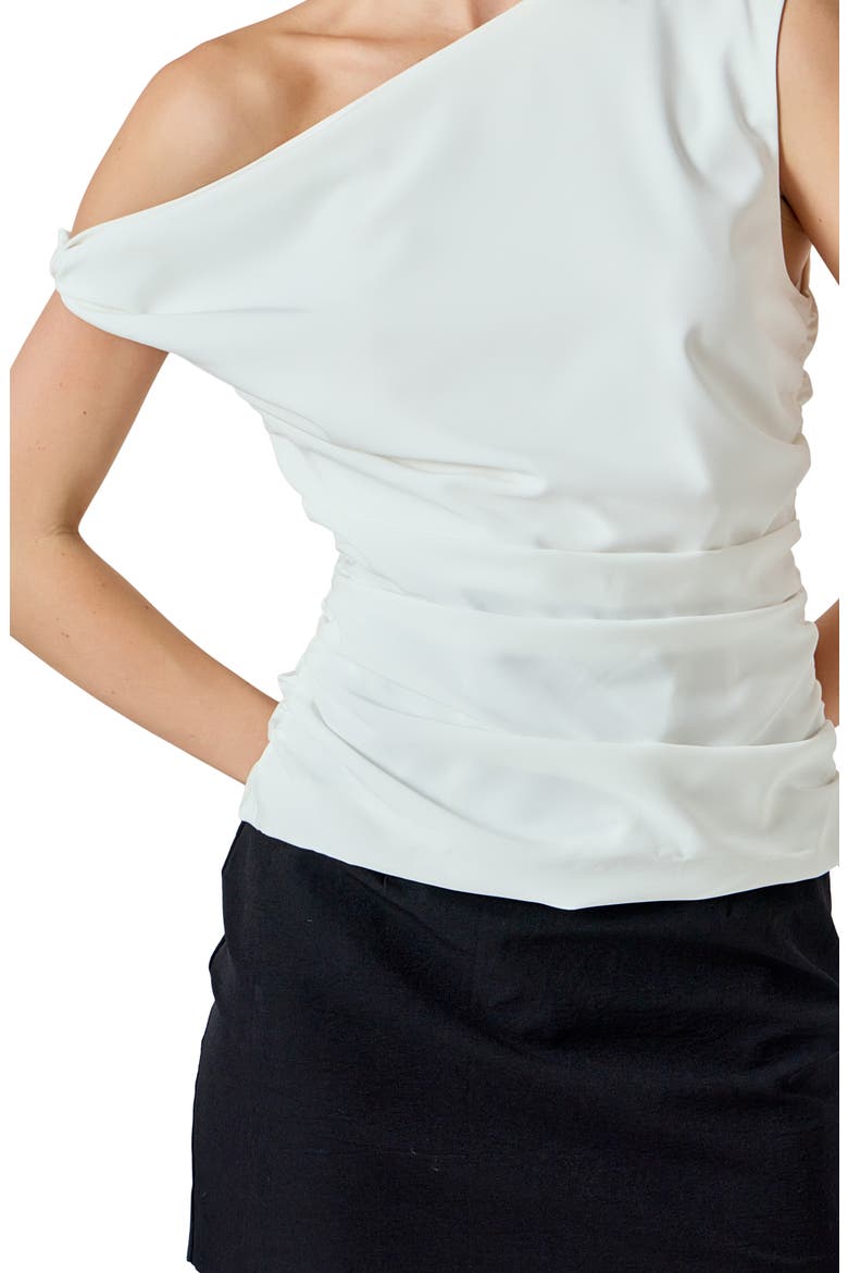 Drape One-Shoulder Top, Alternate, color, WHITE