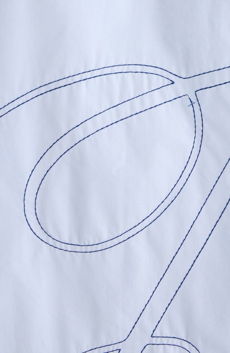 Jacquemus La Chemise Fonccio Embroidered Camp Shirt, Alternate, color, J Signature Blue Embroide