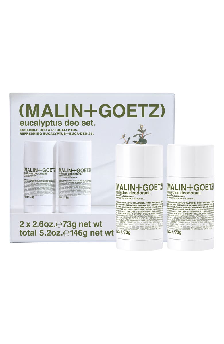 MALIN+GOETZ Eucalyptus Deodorant Duo $48 Value, Main, color,