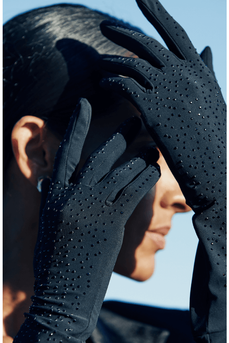Grace Glove with Handset Crystals, Alternate, color, Black