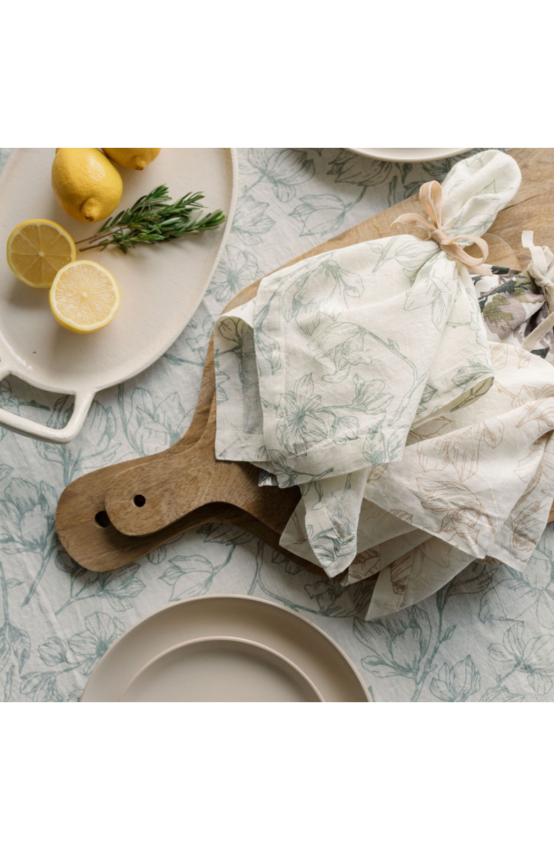 CG Hunter Grey and Green Lilies Napkins, Alternate, color, Grey And Green