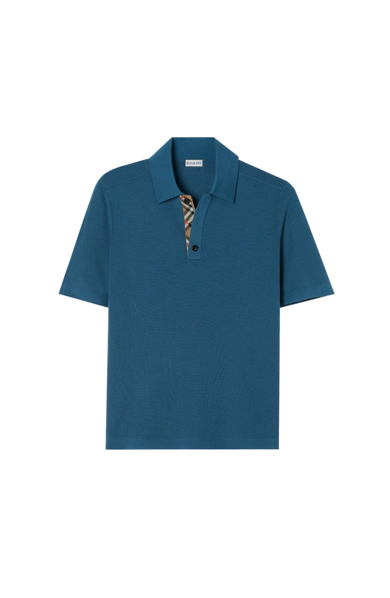 Burberry Wool Polo Shirt, Alternate, color, Maritime Blue