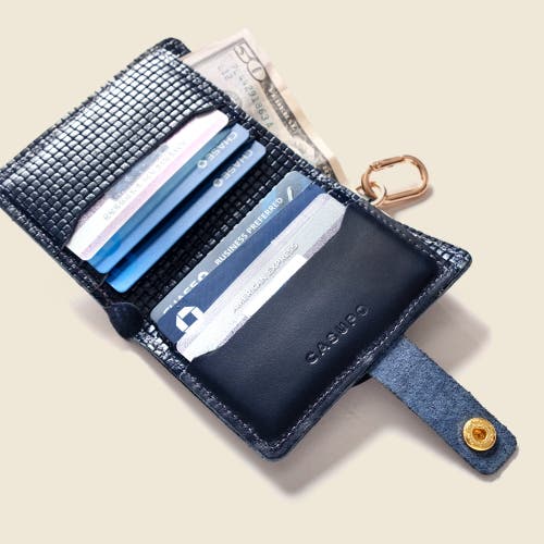 Casupo Wallet With Snap And Key Ring In Blue