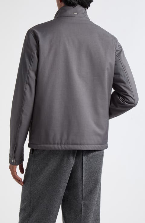 Padded Tech Twill Bomber Jacket
