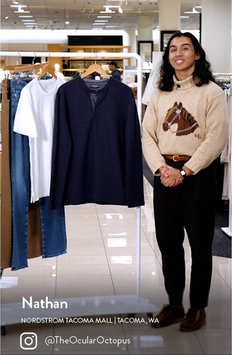 Textured Cotton Blend Henley, sales video thumbnail