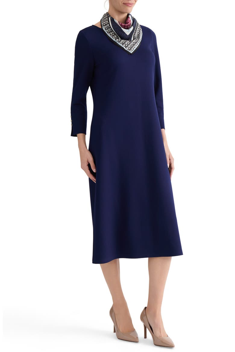 Shift Dress with Scarf, Alternate, color, PACIFIC NAVY MULTI