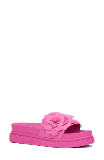 Camilia Flower Strap Platform Slide Sandal