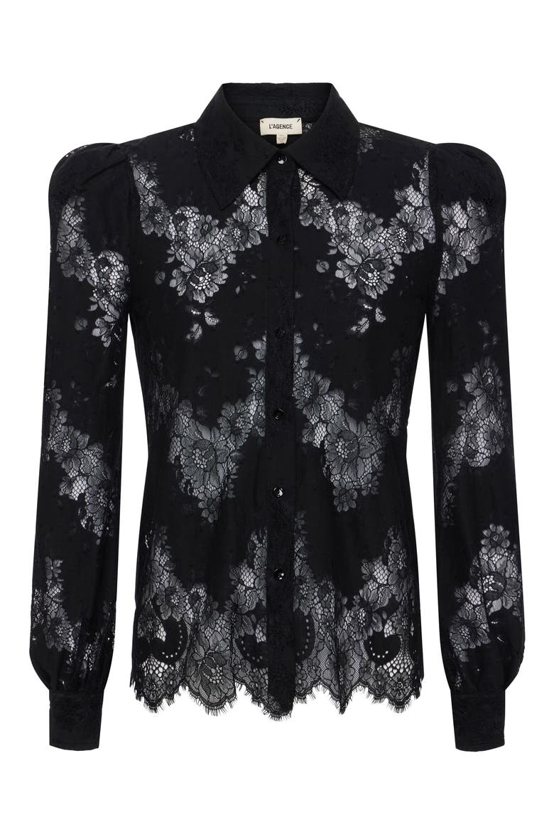 Jenica Lace Blouse, Alternate, color, BLACK