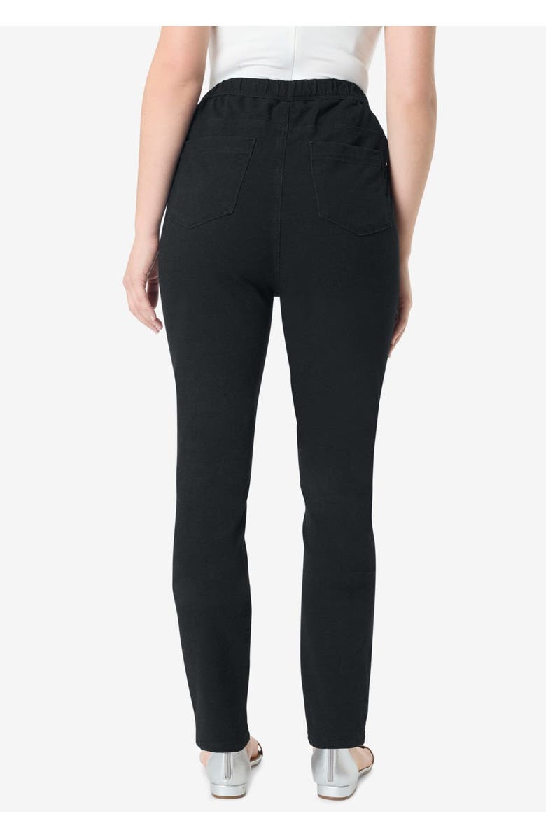 Roaman's Knit Jean Jegging, Alternate, color, Black