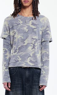 JADED LONDON Double Layer Mist Long Sleeve T-Shirt