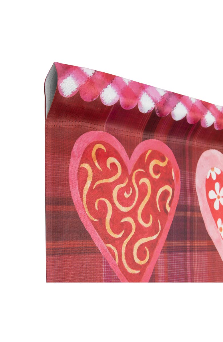 Northlight Be My Valentine Plaid and Heart Outdoor House Flag 28" x 40", Alternate, color, Red