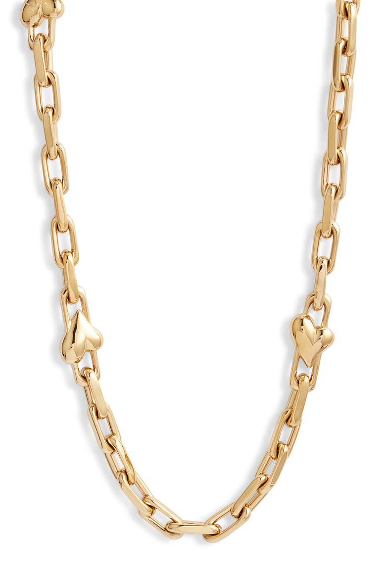 Art Heart Chain Necklace, Main, color, HIGH POLISH GOLD