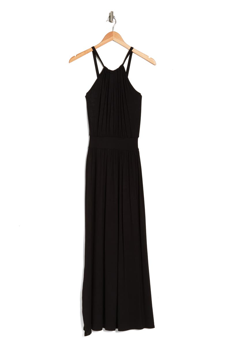 GO COUTURE Maxi Halter Dress, Alternate, color, Black