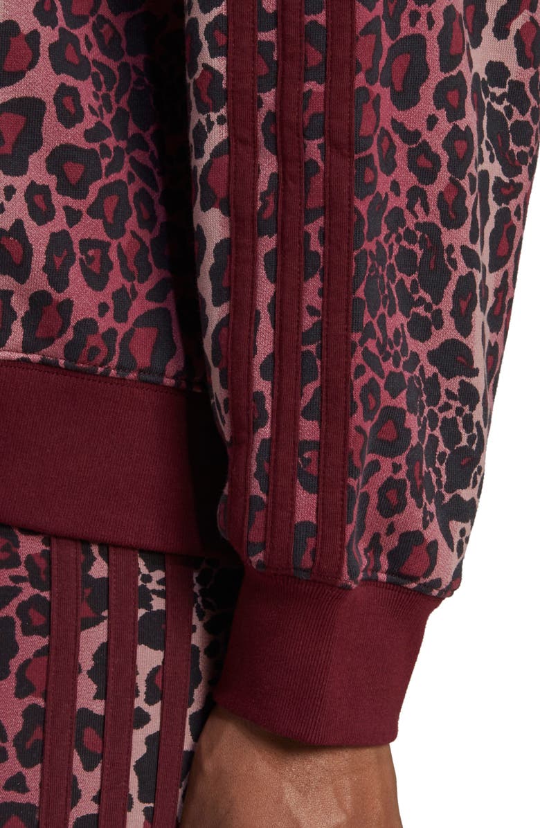 adidas Originals Leopard Print Cotton Sweatshirt, Alternate, color, 