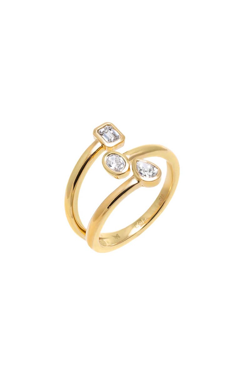 BY ADINA EDEN Lab Grown Diamond Pear Multishape Bezel Claw Ring 14K, Main, color, 14K Gold