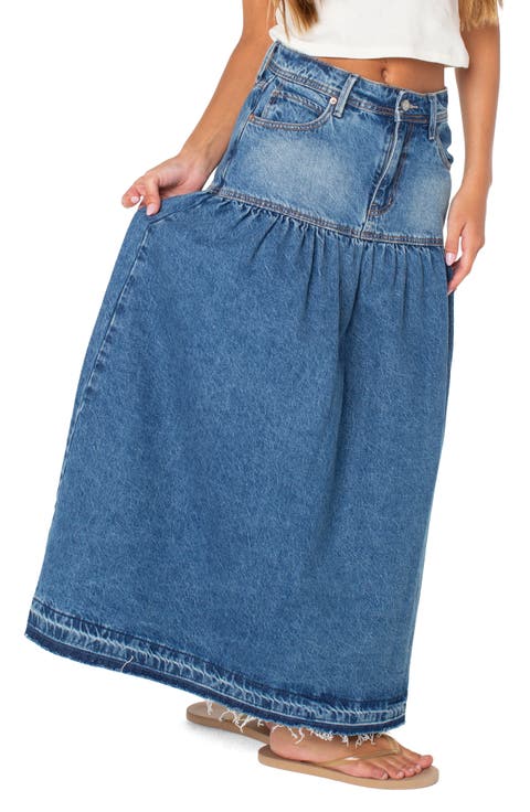 Nocturne Denim Maxi Skirt