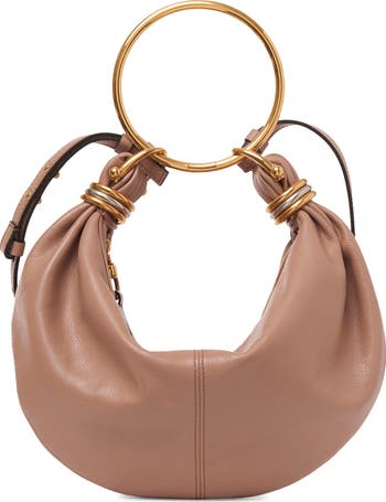 【関税＆送料込み】ChloAC \"Bracelet Hobo\" Handbag Chloé Small Bracelet Hobo Bag In Grained Leather With Studs